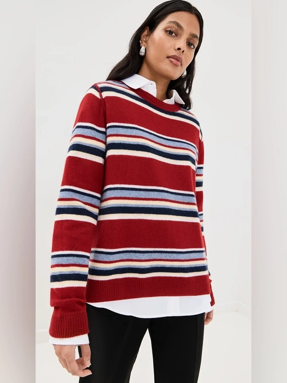 Reformation Cashmere Boyfriend Sweater
Crimson Multi Stripe Large - Picture 6 of 6